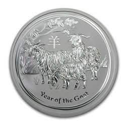 2015 Australia 2 oz Silver Lunar Goat BU