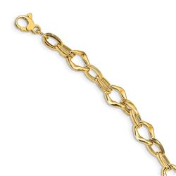 14k Yellow Gold Gold Polished Fancy Link Bracelet - 7 in.