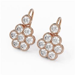 4.32 ctw Diamond Designer Earrings 18K Rose Gold