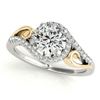 Image 2 : 1.45 ctw Certified VS/SI Diamond 2pc Set Solitaire Halo 14k 2Tone Gold