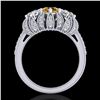 Image 3 : 2.26 ctw Intense Fancy Yellow Diamond Art Deco Ring 18k White Gold