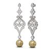 Image 2 : 4.57 ctw Diamond & Pearl Earrings 18K White Gold