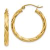 Image 1 : 14k Polished 3.25 mm Twisted Hoop Earrings