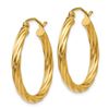 Image 2 : 14k Polished 3.25 mm Twisted Hoop Earrings