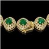 Image 3 : 82.17 ctw Emerald & Diamond Victorian Necklace 14K Yellow Gold