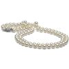 Image 1 : White Akoya Double Strand Pearl Necklace, 6.5-7.0mm