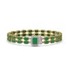 Image 1 : 19.07 ctw Emerald & Diamond Bracelet 14K Yellow Gold