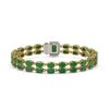 Image 3 : 19.07 ctw Emerald & Diamond Bracelet 14K Yellow Gold