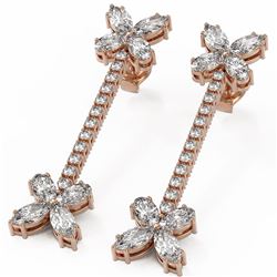 5.22 ctw Oval Diamond Designer Earrings 18K Rose Gold