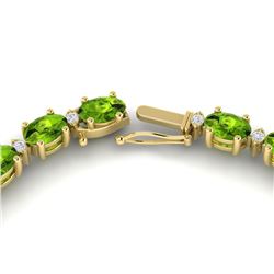 34 ctw Peridot & VS/SI Diamond Certified Necklace White 10k Yellow Gold