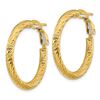 Image 2 : 14k Yellow Gold Diamond-cut Omega Back Hoop Earrings - 3x20 mm