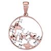 Image 1 : 14kt Rose Gold Round Diamond Circle Pendant 1/10 Cttw