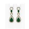Image 1 : 9.85 ctw Emerald & Diamond Earrings 18K Yellow Gold