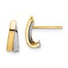 Image 1 : 14k w/Rhodium Two-Tone Post Earrings - 36 mm