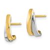 Image 2 : 14k w/Rhodium Two-Tone Post Earrings - 36 mm