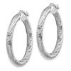 Image 2 : 10k White Gold Diamond-cut Round Hoop Earrings - 20 mm