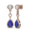 Image 2 : 8.82 ctw Emerald & Diamond Earrings 18K Rose Gold