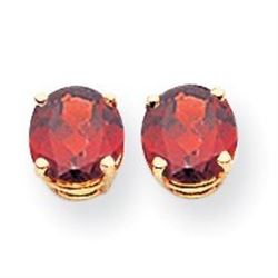 14k 6 mm Garnet Post Earrings