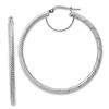 Image 1 : 14k White Gold Twisted Round Hoop Earrings - 40 mm