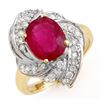 Image 1 : 3.55 ctw Ruby & Diamond Ring 14k Yellow Gold