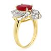 Image 2 : 3.55 ctw Ruby & Diamond Ring 14k Yellow Gold