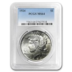 1924 Peace Dollar MS-64 PCGS