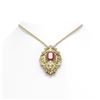 Image 1 : 7.41 ctw Ruby & Diamond Necklace 18K Yellow Gold