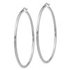 Image 2 : 14k Solid White Gold Lightweight Hoop Earrings