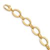 Image 1 : 14k Yellow Gold Polished Fancy Oval Link Bracelet - 7.5 in.