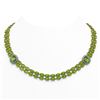 Image 1 : 38.37 ctw Peridot & Diamond Necklace 14K Yellow Gold