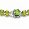 Image 3 : 38.37 ctw Peridot & Diamond Necklace 14K Yellow Gold