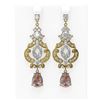 Image 1 : 11.24 ctw Morganite & Diamond Earrings 18K Yellow Gold