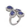 Image 1 : 9.57 ctw Sapphire & Diamond Ring 18K White Gold