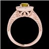 Image 2 : 1.5 ctw Certified SI/I Fancy Intense Yellow Diamond Ring 10k Rose Gold