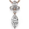 Image 1 : 1.4 ctw Marquise Cut Diamond Designer Necklace 18K Rose Gold