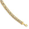 Image 1 : 14K Two Tone Polished Fancy Wheat Link Bracelet - 8 in.
