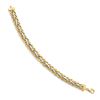 Image 2 : 14K Two Tone Polished Fancy Wheat Link Bracelet - 8 in.