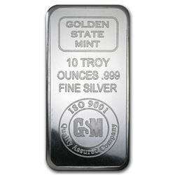 10 oz Silver Bar - Golden State Mint (ISO)