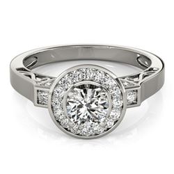 1.25 ctw Certified VS/SI Diamond Halo Ring 18k White Gold