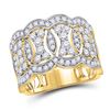 Image 1 : 14kt Yellow Gold Round Diamond Right Hand Band Ring 1-1/3 Cttw
