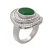 Image 1 : 8.16 ctw Emerald & Diamond Ring 18K White Gold