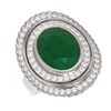 Image 3 : 8.16 ctw Emerald & Diamond Ring 18K White Gold