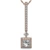 Image 1 : 1.3 ctw Princess Cut Diamond Designer Necklace 18K Rose Gold