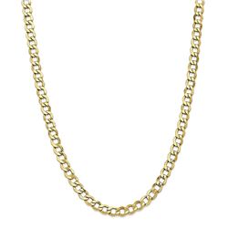 10k Yellow Gold 6.5 mm Semi-Solid Curb Link Chain - 26 in.