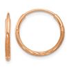 Image 1 : 14k Rose Gold 1.25 mm Diamond-cut Endless Hoop Earring - 14 mm