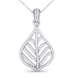 1.25 ctw Micro Pave VS/SI Diamond Necklace Designer 18k White Gold