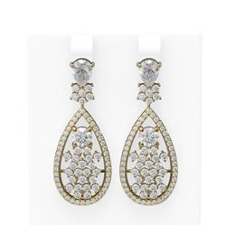 6.1 ctw Diamond Earrings 18K Yellow Gold