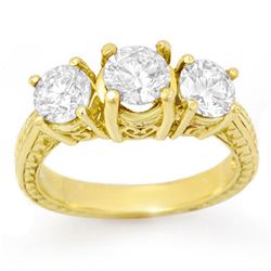 1.50 ctw Certified VS/SI Diamond 3 Stone Ring 14k Yellow Gold
