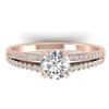 1.11 ctw Certified VS/SI Diamond Art Deco Ring 14k Rose Gold