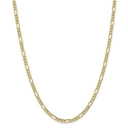 10k Yellow Gold 4.4 mm Semi-Solid Figaro Chain - 26 in.